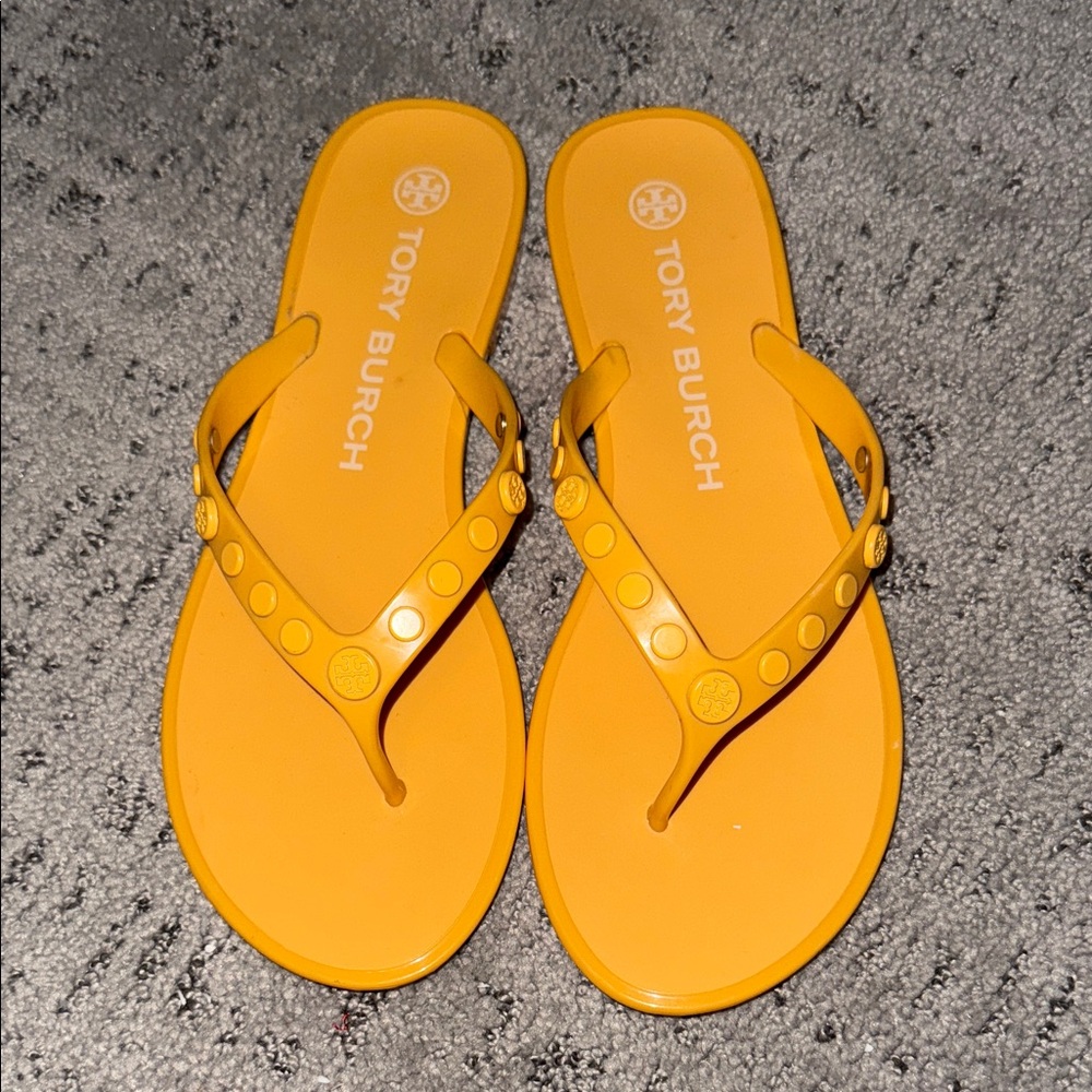Tory Burch Jelly Studded Accents Flip Flops - Color: Sunburst